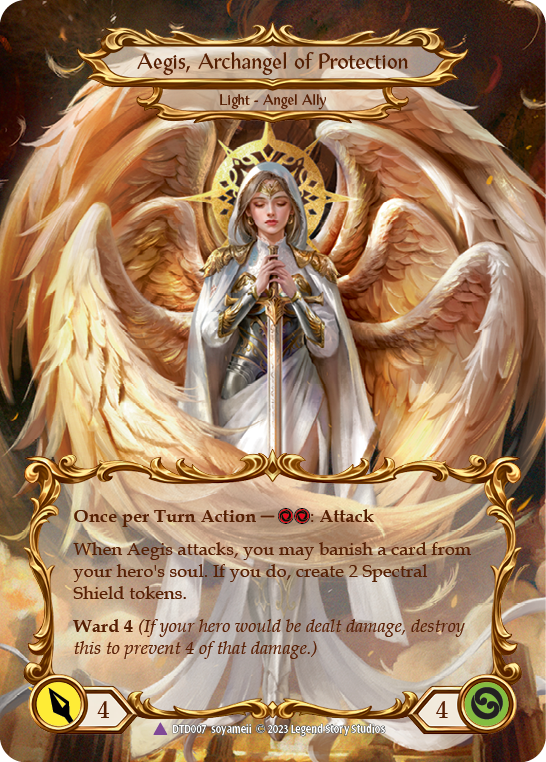 Figment of Protection // Aegis, Archangel of Protection (Marvel) [DTD007] (Dusk Till Dawn)  Cold Foil | Pegasus Games WI