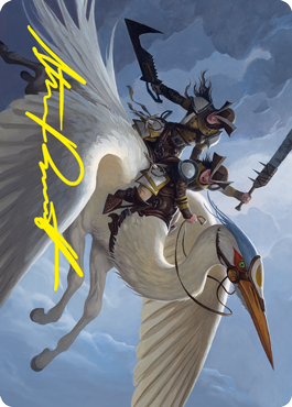 Gryffwing Cavalry Art Card (Gold-Stamped Signature) [Innistrad: Crimson Vow Art Series] | Pegasus Games WI