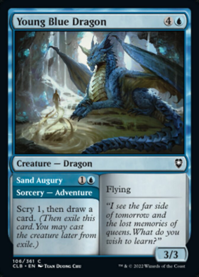Young Blue Dragon // Sand Augury [Commander Legends: Battle for Baldur's Gate] | Pegasus Games WI