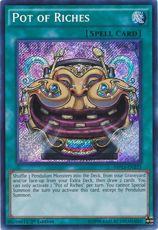 Pot of Riches [MP15-EN233] Secret Rare | Pegasus Games WI