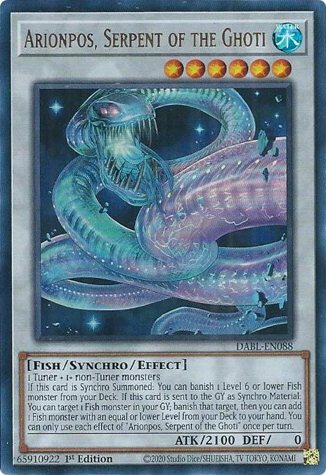 Arionpos, Serpent of the Ghoti [DABL-EN088] Ultra Rare | Pegasus Games WI