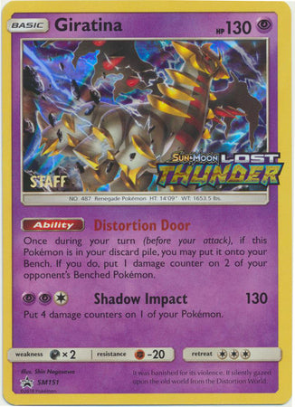 Giratina (SM151) (Staff Prerelease Promo) [Sun & Moon: Black Star Promos] | Pegasus Games WI