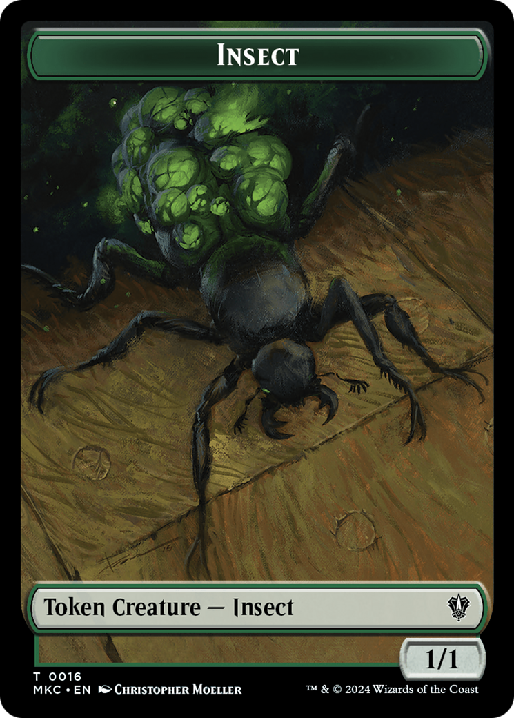 Insect (0016) // Manifest Double-Sided Token [Murders at Karlov Manor Commander Tokens] | Pegasus Games WI