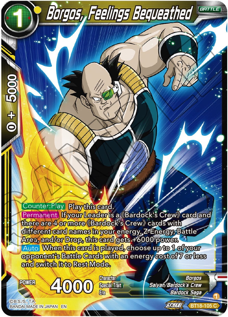 Borgos, Feelings Bequeathed (BT18-105) [Dawn of the Z-Legends] | Pegasus Games WI