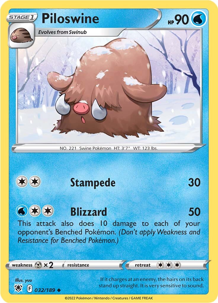 Piloswine (032/189) [Sword & Shield: Astral Radiance] | Pegasus Games WI