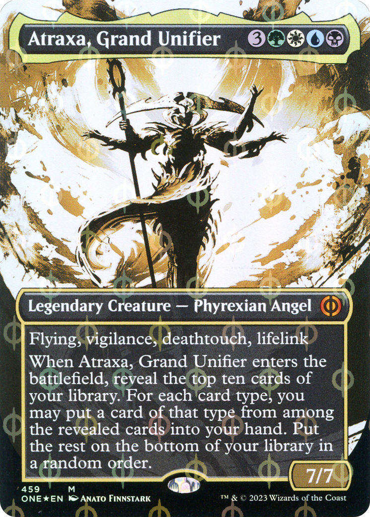 Atraxa, Grand Unifier (Borderless Ichor Step-and-Compleat Foil) [Phyrexia: All Will Be One] | Pegasus Games WI