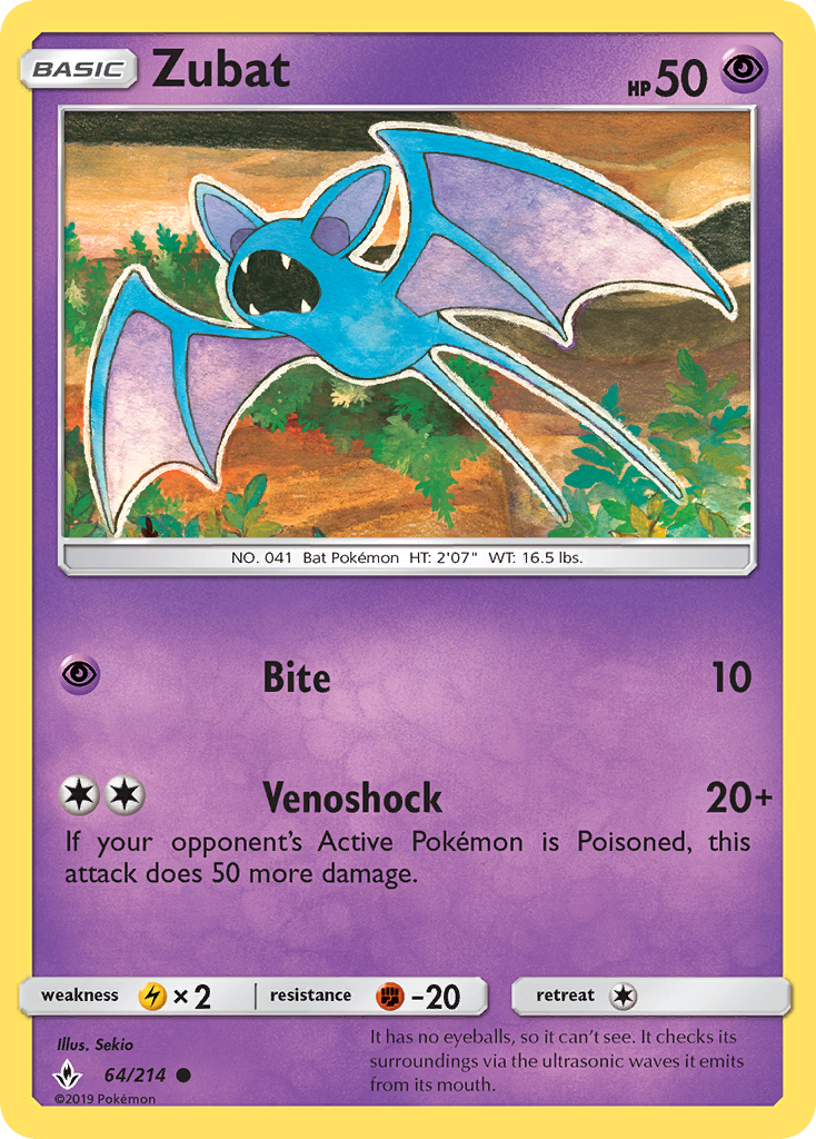 Zubat (64/214) [Sun & Moon: Unbroken Bonds] | Pegasus Games WI