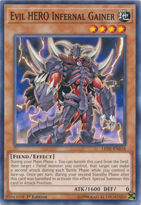 Evil HERO Infernal Gainer [LED5-EN018] Common | Pegasus Games WI