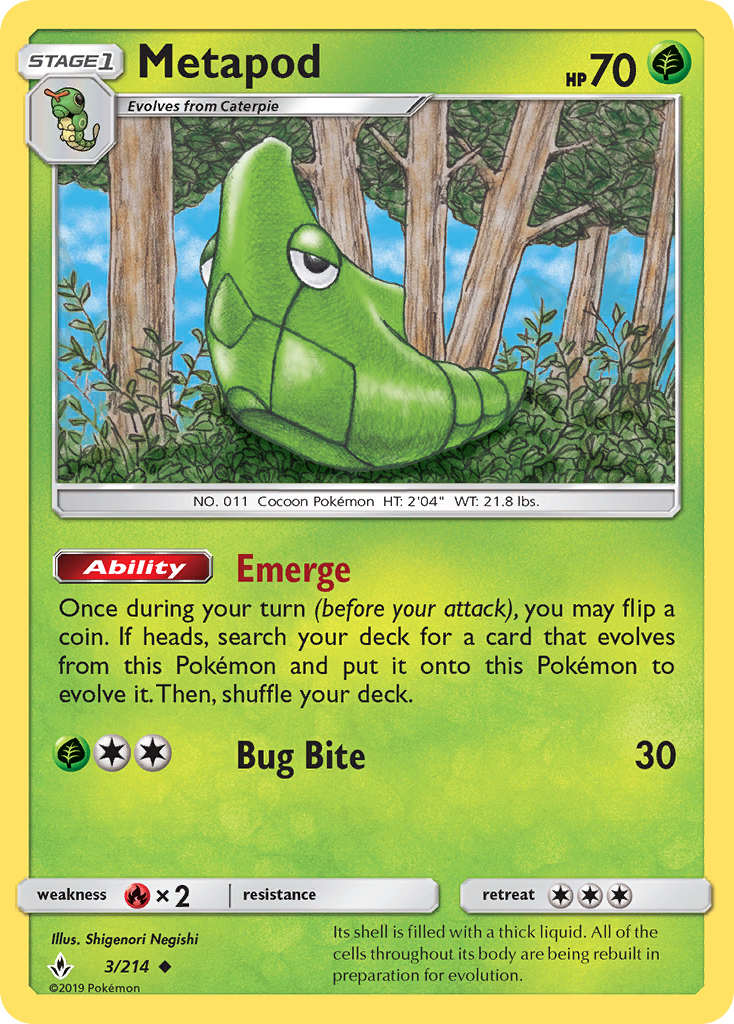 Metapod (3/214) [Sun & Moon: Unbroken Bonds] | Pegasus Games WI