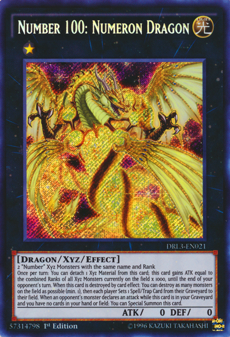 Number 100: Numeron Dragon [DRL3-EN021] Secret Rare | Pegasus Games WI