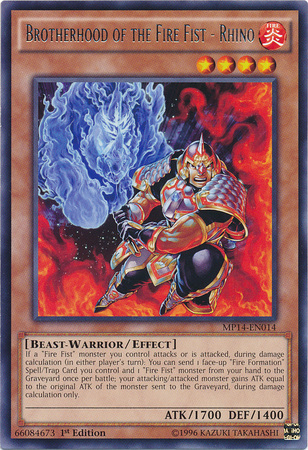 Brotherhood of the Fire Fist - Rhino [MP14-EN014] Rare | Pegasus Games WI