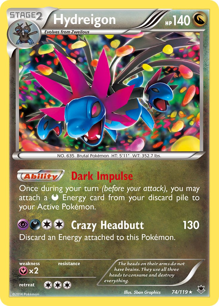 Hydreigon (74/119) (Cosmos Holo) (Blister Exclusive) [XY: Phantom Forces] | Pegasus Games WI