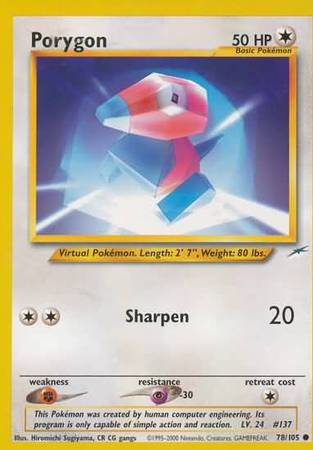 Porygon (78/105) [Neo Destiny Unlimited] | Pegasus Games WI