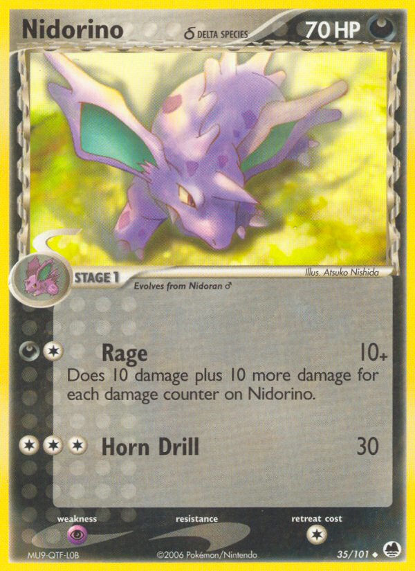 Nidorino (35/101) (Delta Species) [EX: Dragon Frontiers] | Pegasus Games WI