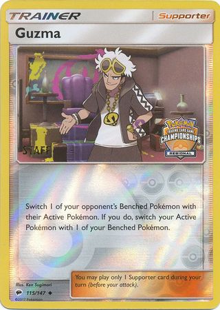 Guzma (115/147) (League Promo) (Staff) [Sun & Moon: Burning Shadows] | Pegasus Games WI