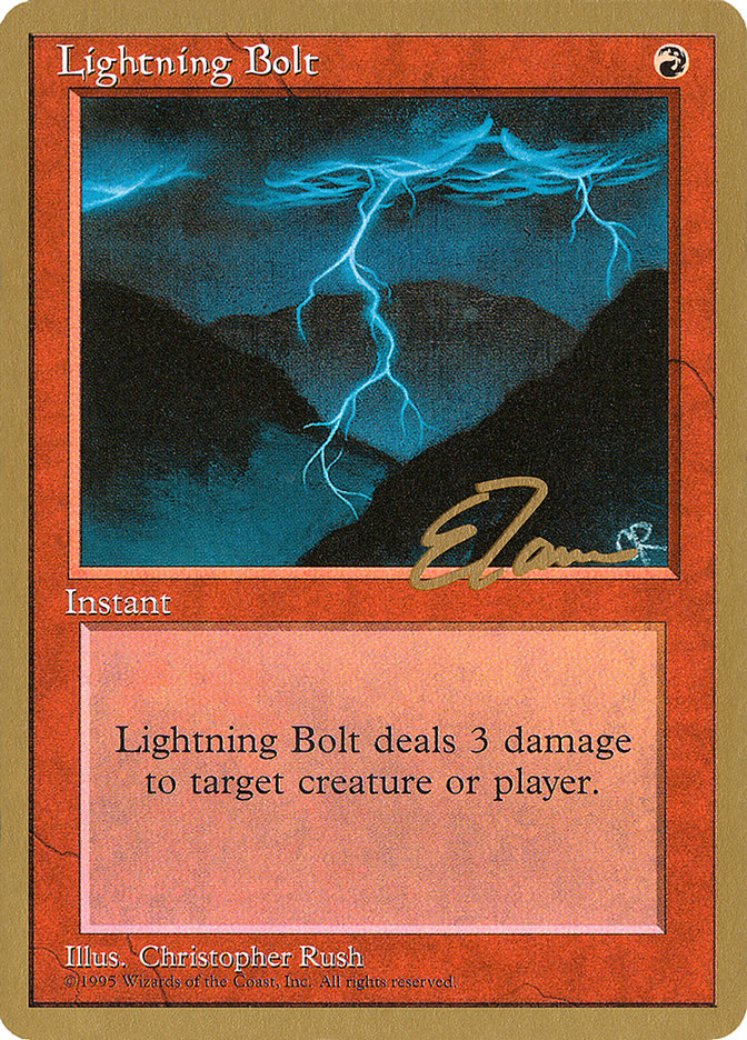 Lightning Bolt (Eric Tam) [Pro Tour Collector Set] | Pegasus Games WI