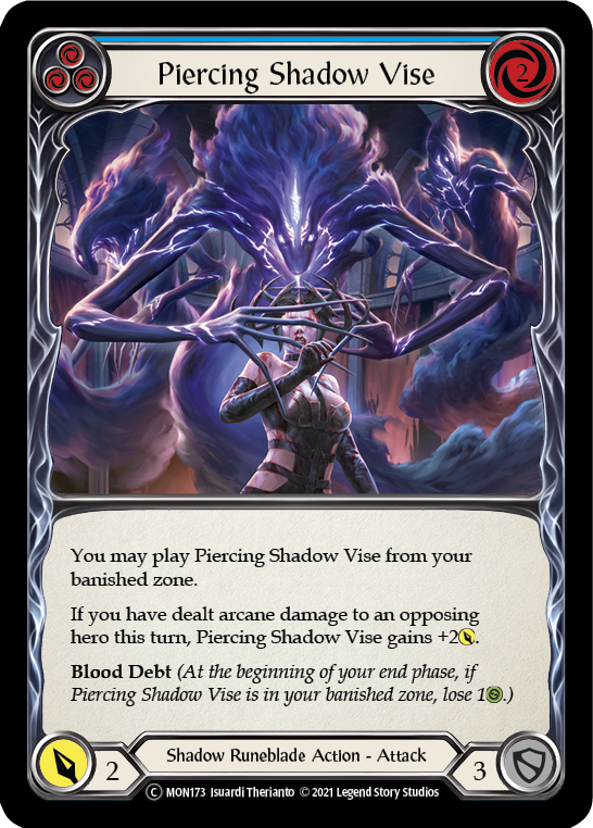 Piercing Shadow Vise (Blue) (Rainbow Foil) [U-MON173-RF] Unlimited Rainbow Foil | Pegasus Games WI