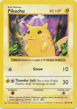 Pikachu (58/102) [Base Set Shadowless Unlimited] | Pegasus Games WI