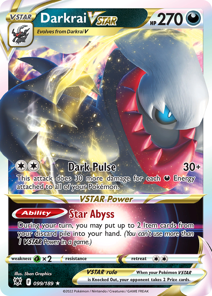 Darkrai VSTAR (099/189) (Jumbo Card) [Sword & Shield: Astral Radiance] | Pegasus Games WI