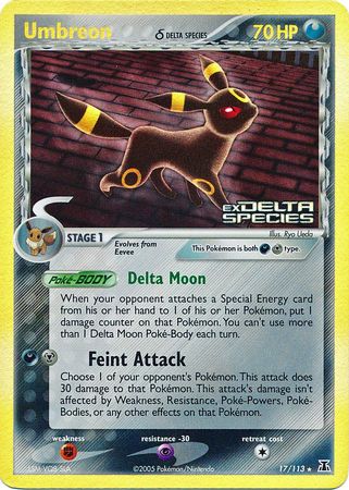 Umbreon (17/113) (Delta Species) (Stamped) [EX: Delta Species] | Pegasus Games WI