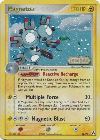 Magneton (22/92) (Stamped) [EX: Legend Maker] | Pegasus Games WI