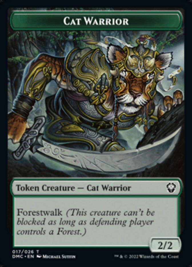 Cat Warrior Token [Dominaria United Commander Tokens] | Pegasus Games WI