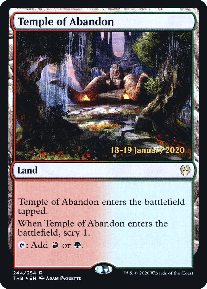 Temple of Abandon [Theros Beyond Death Prerelease Promos] | Pegasus Games WI