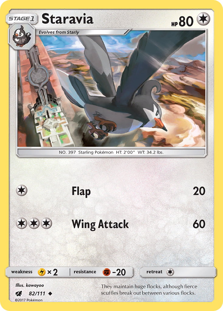 Staravia (82/111) [Sun & Moon: Crimson Invasion] | Pegasus Games WI