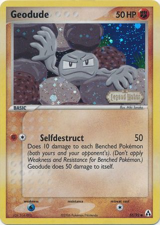 Geodude (53/92) (Stamped) [EX: Legend Maker] | Pegasus Games WI