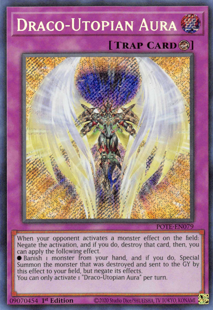 Draco-Utopian Aura [POTE-EN079] Secret Rare | Pegasus Games WI