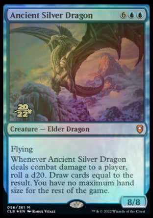 Ancient Silver Dragon [Commander Legends: Battle for Baldur's Gate Prerelease Promos] | Pegasus Games WI