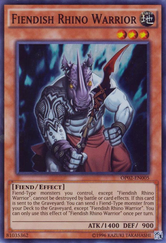 Fiendish Rhino Warrior [OP02-EN005] Super Rare | Pegasus Games WI