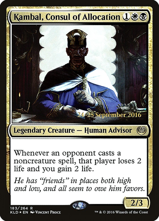 Kambal, Consul of Allocation [Kaladesh Prerelease Promos] | Pegasus Games WI