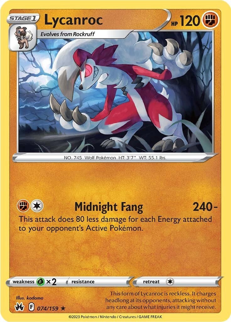 Lycanroc (074/159) [Sword & Shield: Crown Zenith] | Pegasus Games WI