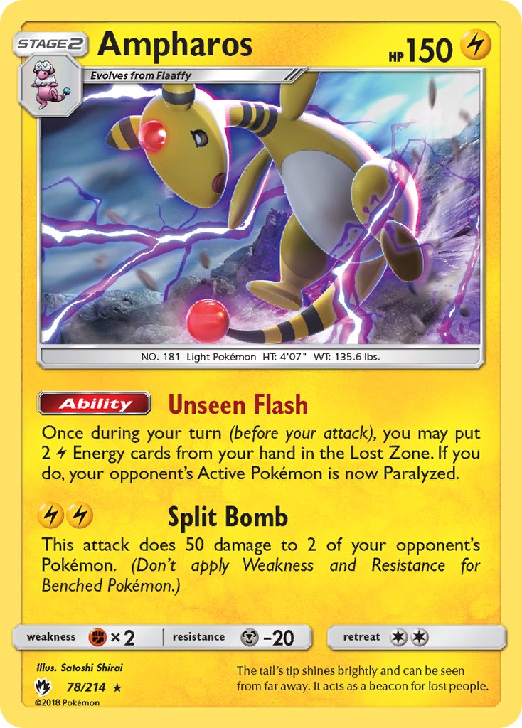 Ampharos (78/214) (Theme Deck Exclusive) [Sun & Moon: Lost Thunder] | Pegasus Games WI