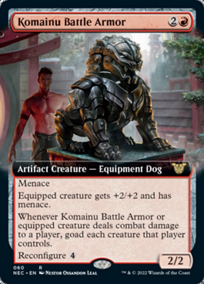 Komainu Battle Armor (Extended Art) [Kamigawa: Neon Dynasty Commander] | Pegasus Games WI