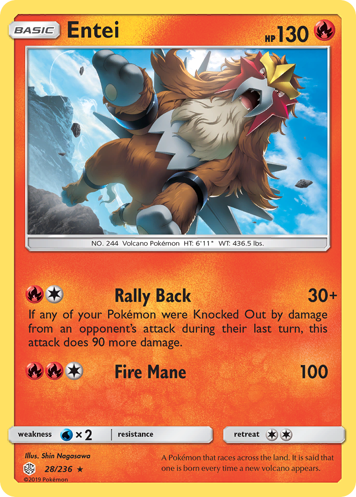 Entei (28/236) [Sun & Moon: Cosmic Eclipse] | Pegasus Games WI