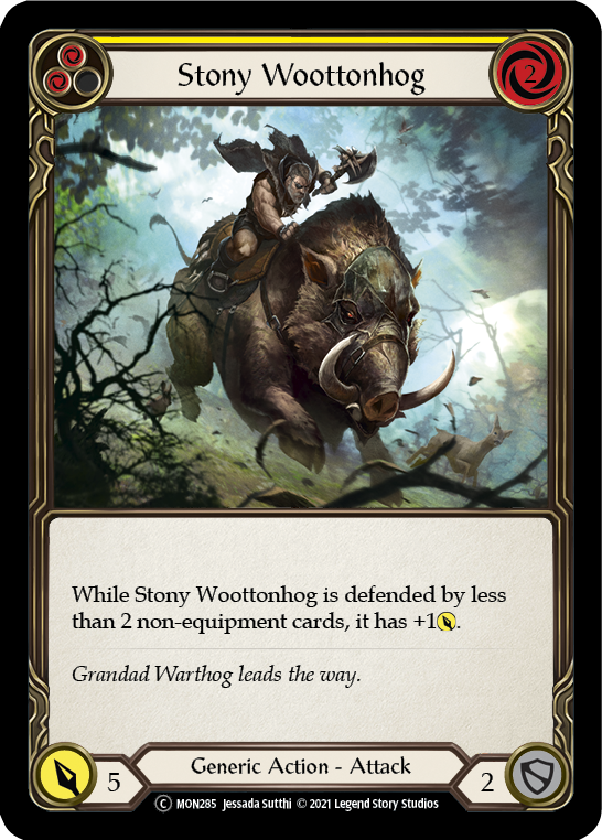 Stony Woottonhog (Yellow) [U-MON285-RF] Unlimited Rainbow Foil | Pegasus Games WI