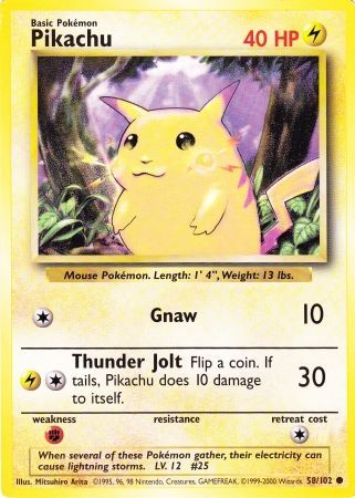 Pikachu (58/102) (Jumbo Card) [Base Set Unlimited] | Pegasus Games WI