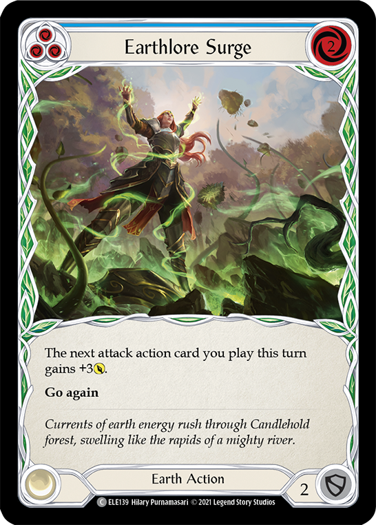 Earthlore Surge (Blue) [ELE139] (Tales of Aria)  1st Edition Rainbow Foil | Pegasus Games WI