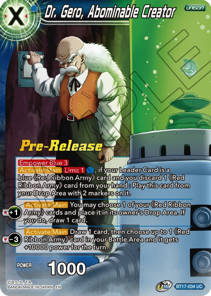 Dr. Gero, Abominable Creator (BT17-034) [Ultimate Squad Prerelease Promos] | Pegasus Games WI