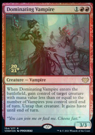 Dominating Vampire [Innistrad: Crimson Vow Prerelease Promos] | Pegasus Games WI