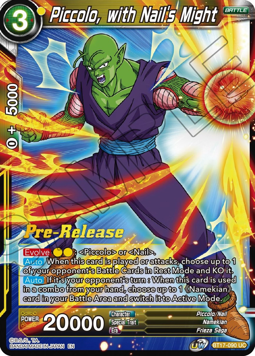 Piccolo, with Nail's Might (BT17-090) [Ultimate Squad Prerelease Promos] | Pegasus Games WI