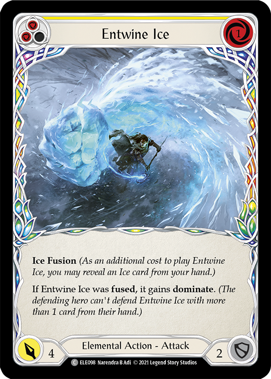 Entwine Ice (Yellow) [ELE098] (Tales of Aria)  1st Edition Rainbow Foil | Pegasus Games WI