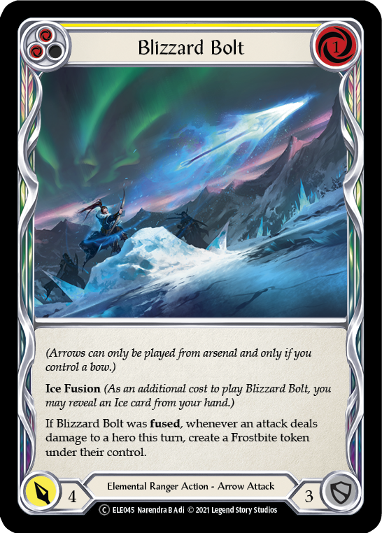 Blizzard Bolt (Yellow) [U-ELE045] Unlimited Rainbow Foil | Pegasus Games WI