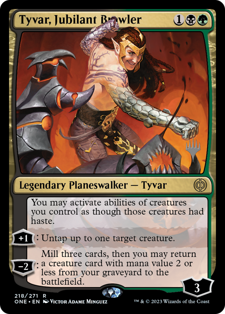 Tyvar, Jubilant Brawler (Promo Pack) [Phyrexia: All Will Be One Promos] | Pegasus Games WI