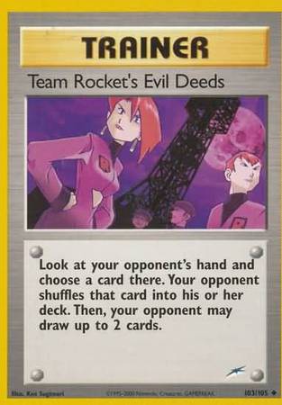 Team Rocket's Evil Deeds (103/105) [Neo Destiny Unlimited] | Pegasus Games WI