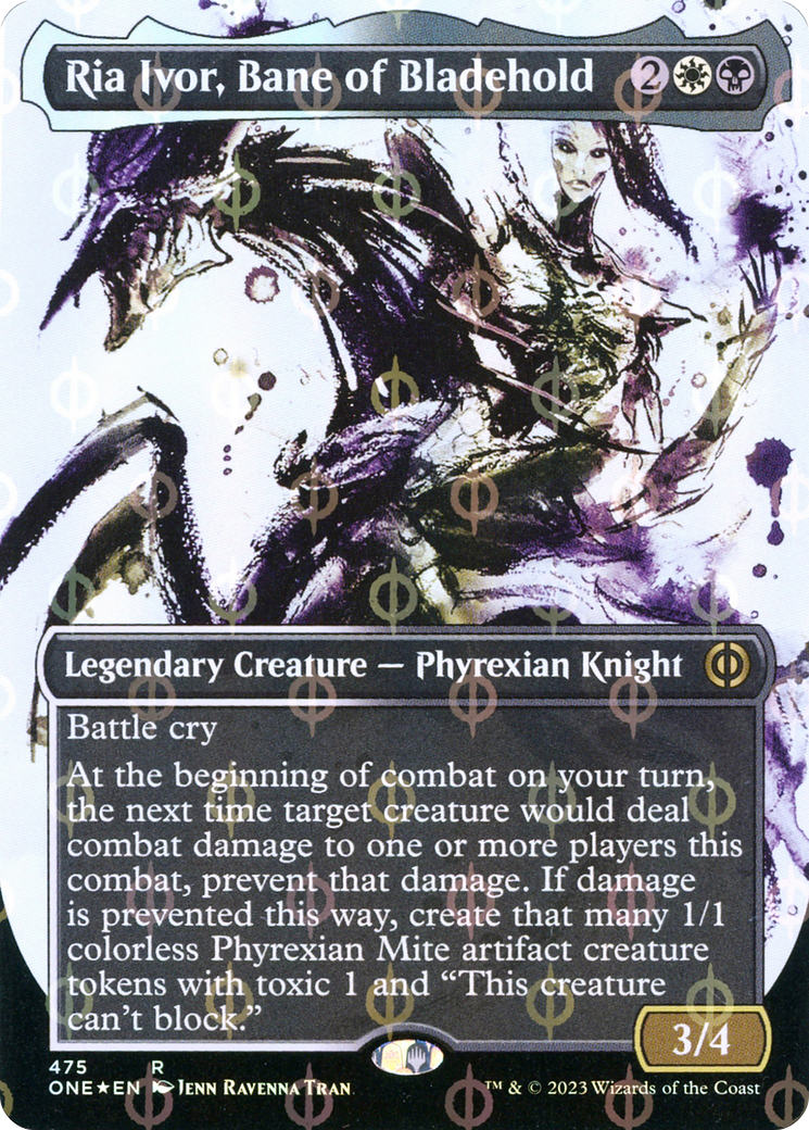 Ria Ivor, Bane of Bladehold (Borderless Ichor Step-and-Compleat Foil) [Phyrexia: All Will Be One] | Pegasus Games WI