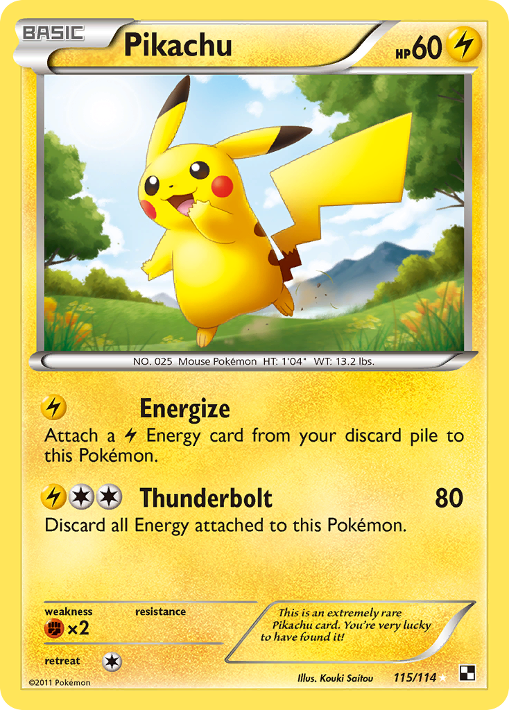 Pikachu (115/114) [Black & White: Base Set] | Pegasus Games WI