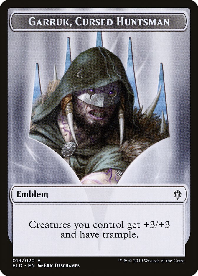 Garruk, Cursed Huntsman Emblem [Throne of Eldraine Tokens] | Pegasus Games WI